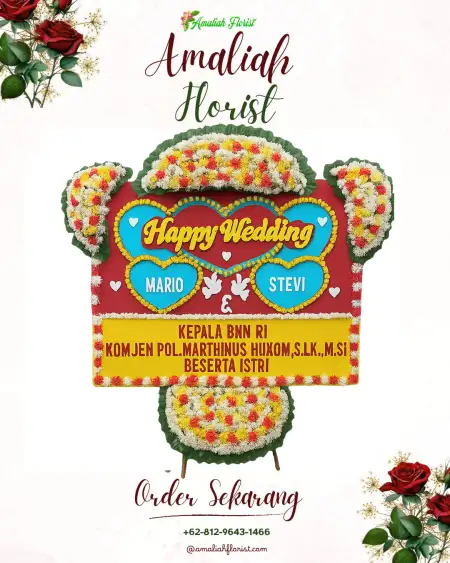 Papan Bunga Pernikahan Saringan